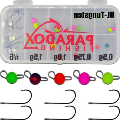 Tungsten Cheburashka Set - Forelhaken Loodjes - Vissen Op Forel - UV-Actieve Kleuren - 25 stuks - Meerkleurig