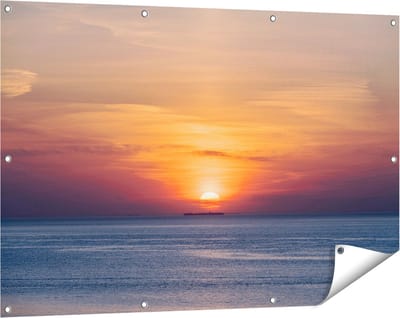 Gards Tuinposter Zonsondergang in de Noordzee - 120x80 cm - Tuindoek - Tuindecoratie - Wanddecoratie buiten - Tuinschilderij