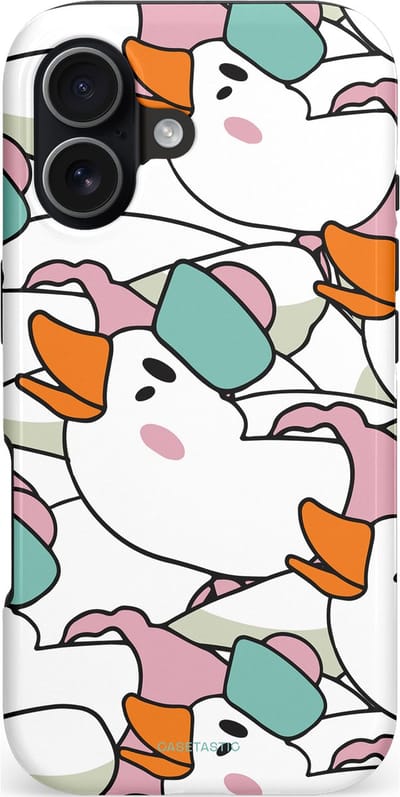 Casetastic hoesje geschikt voor Apple iPhone 17 - MagSafe - Dubbellaagse bescherming - Gansmatroos - Fashion Case - Wit Grijs Mintgroen Lichtroze