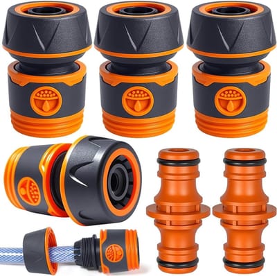 Set van 4 tuinslang aansluitingen, 19 mm, 3/4 inch, snelle koppelingen voor tuinslangverlenging en -verbinding