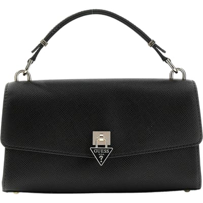 GUESS schoudertas handtas Patsie Top Handle Flap Bag Black zwart