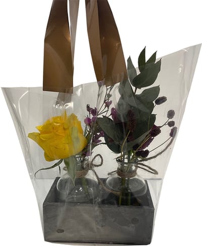 Hoezen met handvatten voor bloemenvazen extra klein 25x38x16cm bodem (50 stuks) [SL0042604A]