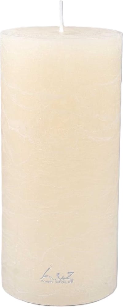 Luz - Rustieke Stompkaars - White Asparagus - 7xH15cm - PER PAAR