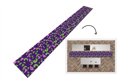 Keukenloper - Keukenmat - Bladeren - Dieren - Patronen - 400x50 cm - Keuken vloerkleed