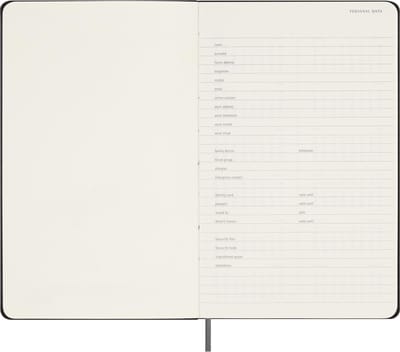 Moleskine 12-Maanden Ongedateerd Wekelijks Dagboek, Groot Formaat (13 cm x 21 cm), Zwarte Hardcover, DHUNDB12WN301 black