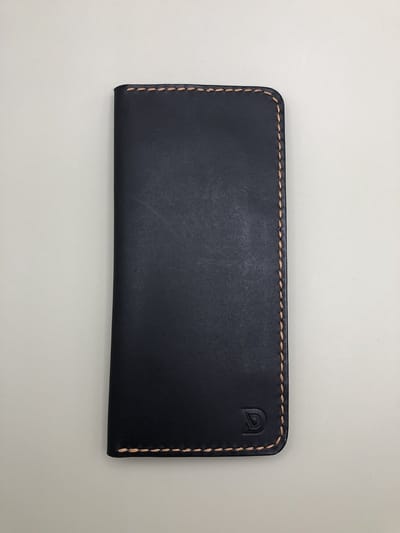 Dera Dore - Leren Portemonnee - Unisex - 100% Echt en Origineel Leer - handgemaakt en hand gepolijst - Zwart