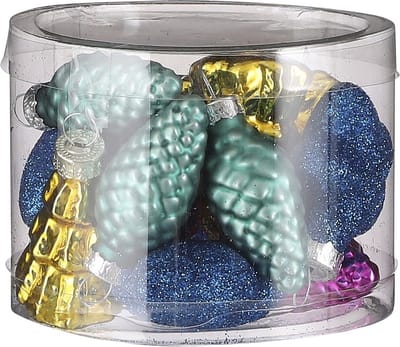14x stuks glazen kersthangers dennenappels 9 cm kerstornamenten - Glazen ornamenten kerstversiering