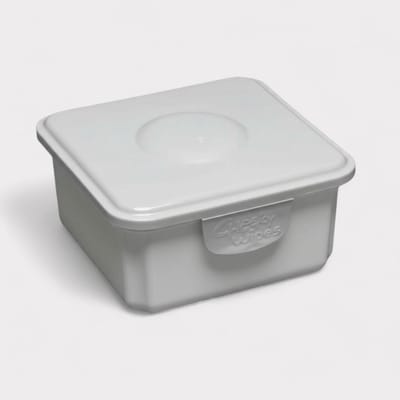 Cheeky Wipes - Fresh Container - Zilver - Voor Herbruikbare Babydoekjes - BPA-vrij - Makkelijk te sluiten - Tot wel 25 doekjes opbergen