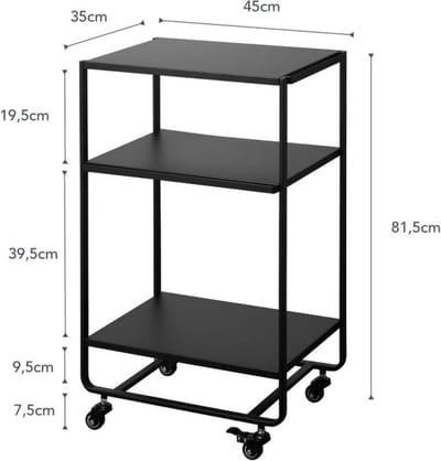 Yamazaki Keukentrolley - 3 niveaus - Tower - Zwart