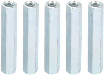 Dailygoods- Zeskantmoeren 5-delig - M8 65mm - Koppelingsmoeren - Verzinkt - Corrosiebestendig - Voor binnen/buiten toepassingen - Moeren