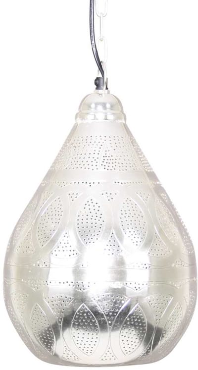 Safaary - Oosterse Hanglamp Haifa Zilver Ø 23 x 35cm