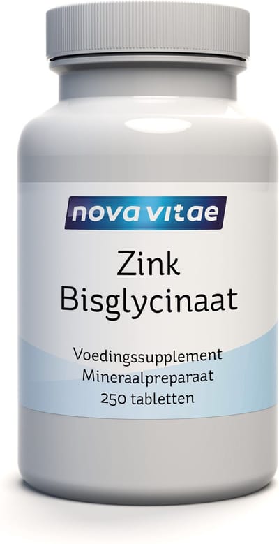 Nova Vitae - Zink - Bisglycinaat - 25 mg - 250 tabletten