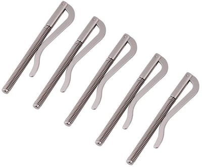 Dailygoods- Portefeuille Klem - 80mm Creditcard/Visitekaarthouder - 5 Stuks Geldclips - Zilverkleurig Design - Slank en Duurzaam - Geschikt voor Leren Portemonnees - Geldclip