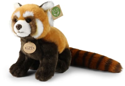 Pluche Rode Panda 28 Cm Milieuvriendelijk - roodbruin - realistische knuffel van gerecyclede PET flessen