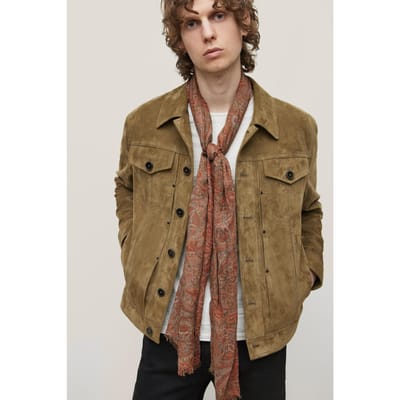 John Varvatos Paisley Printed Scarf Rust Größe: OS | Schals Outlet | Herren | Braun