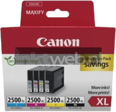 Canon pgi-2500xl 9254B010 inktcartridge - 4 stuk(s) - Origineel - Hoog (XL) rendement - Zwart, Cyaan, Magenta, Geel + Retourzakje