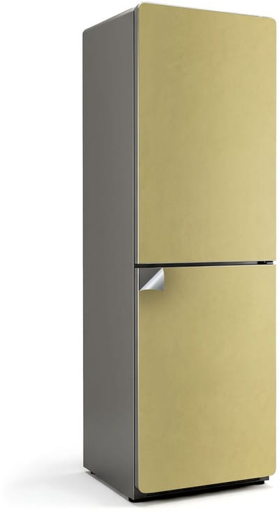 Wallfluent Koelkaststickers - Geel Koelkast Folie - 60 cm x 190 cm - Geel Koelkaststickers - Waterdichte Koelkast Sticker - Stijlvolle Koelkast Stickers - Koelkast Decoratie Stickers - Koelkast Cover
