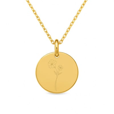 Lovelockers® | Geboorte Bloem ketting | Februari | Stainless Steel | Goudkleurig | Geboorte Maand | Kraamcadeau | Geboorte cadeau | Cadeautje voor haar | Bloemen ketting