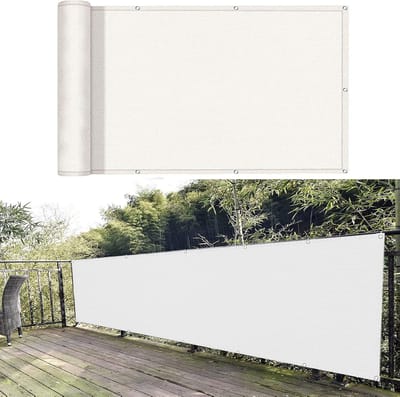 Balkonscherm Inkijkbescherming - Privacy Scherm Balkon - Privacy Creëren - UV-Bestendig HDPE - 130 x 900 cm - Wit