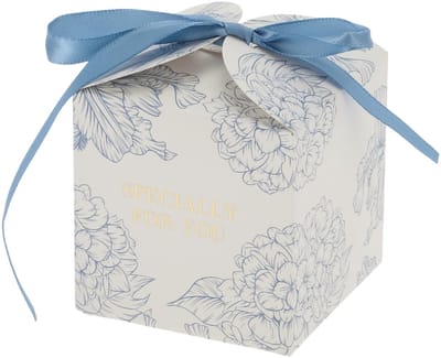 Dailygoods- Geschenkdozen 20 stuks - Cadeaudozen met deksel - 7 x 7 x 7 cm - Blauw - Duurzaam - Voorgevouwen met lint