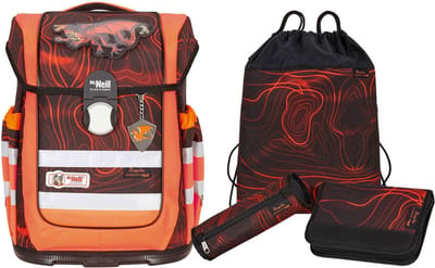 McNeill Schooltas Ergo Complete DIN Set 4-delig Drache Rood Veelkleurig