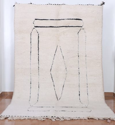 Handgeweven Berber Tapijt ''Beni Ouarain'' - 260 x 160 cm - Uniek en handgemaakt - Hoogpolig vloerkleed / runner, loper R337