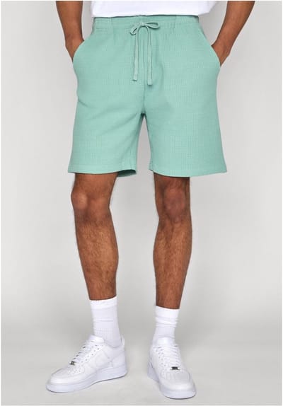 Urban Classics - Thermal Waffle Korte broek - S - Mintgroen