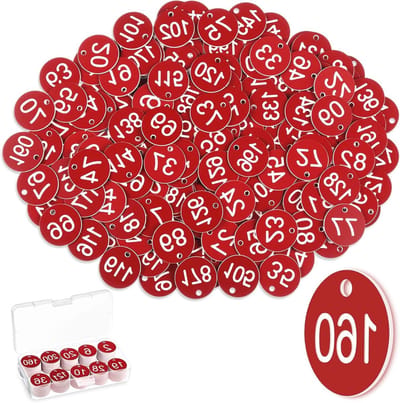 Plastic Tafelnummer Labels 1-200, Klein en Waterdicht, Ideaal voor Restaurants, Hotels en Scholen, 200 Stuks