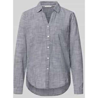 Tom Tailor - Blouse met borstzakjes - Maat 38 - midnight navy blue
