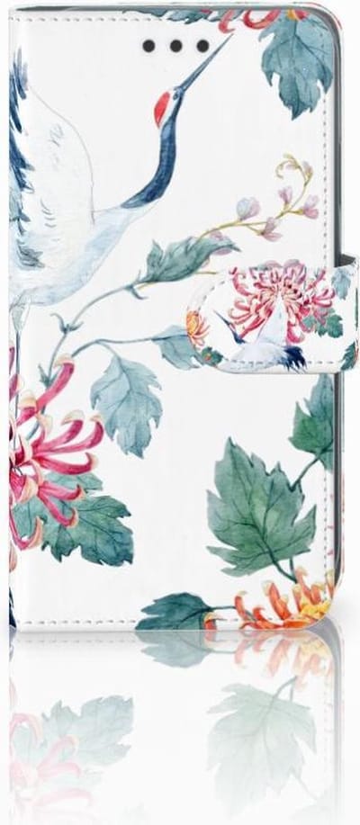 Apple iPhone Xr Telefoonhoesje met Pasjes Bird Flowers