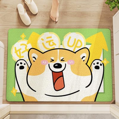 Cartoon ins kennel fluweel entree deur slijtvaste vloermat huis ingang verdikt gemakkelijk te onderhouden stofverwijdering antislip mat 50*80cm yellow