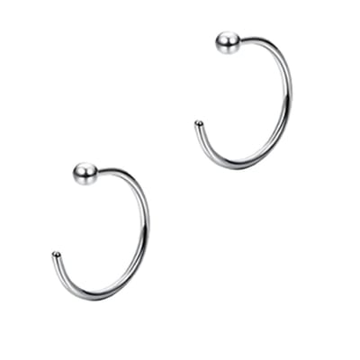Fako Bijoux® - Neuspiercing - Open Ring Bal - 8mm - Zilverkleurig - 2 Stuks