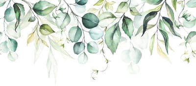 Eucalyptus behang in groen wit, vliesbehang met planten, aquarel behang met bladmotief, op maat, vliesbehang eucalyptus, BRICOFLOR.nl