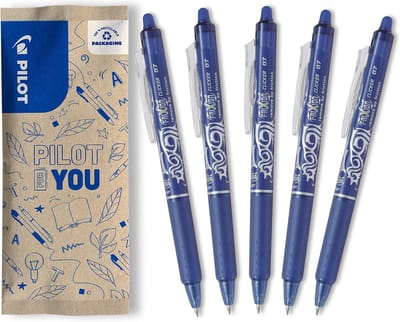 Uitwisbare Gelrollerball 0,7 mm - 5 Stuks - Blauw - Navulbaar met Drukmechanisme