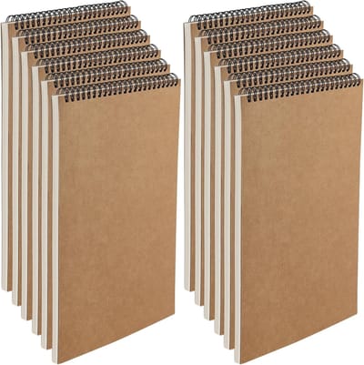12 Pack A4 Spiral Landscape Schetsboek met 30 Vel/60 Pagina's, Ideaal voor Tekenen en Schilderen, Stevige Kraft Kaft