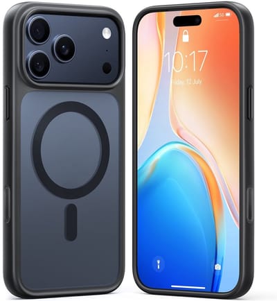 Torras Geschikt voor iPhone 17 Pro hoesje - slanke bescherming met magnetisch ondersteuning - Zwart