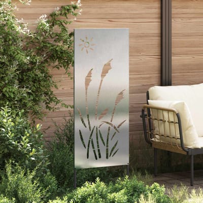 vidaXL - Tuin - Privacy - Scherm - Fretwerk - Zilver - 50 - x - 140 - cm - Roestvrij - staal