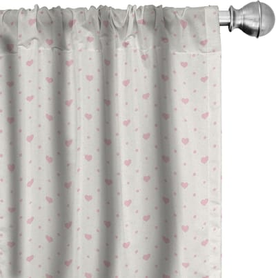 ABAKUHAUS Roze Stippen – Voorhangen – 2x75x245 cm – Microvezel