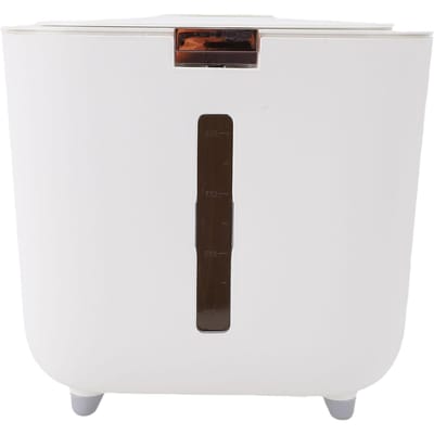 22 lb Rijstdispensercontainer Luchtdicht Transparant Venster Rijstopbergbak met Maatbeker L(for 6.5-9kg) black
