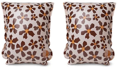 Swim Essentials - Zwembandjes bloemetjesprint - Zwemvleugels - 15-30 kg - 2-6 jaar - PVC - Beige/bruin