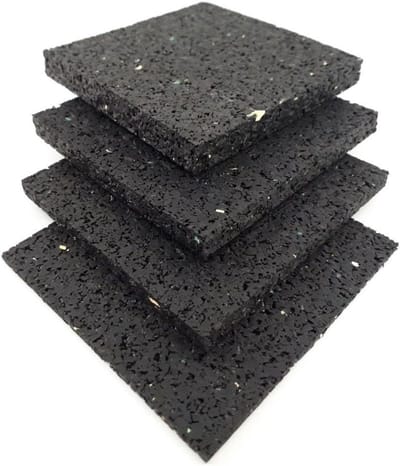 Terraspads Rubbergranulaat - Onderleggers voor Terras - Bescherming Houten Dek - Waterdoorlatend en Geluiddempend - 75 Stuks 80x6mm - Zwart