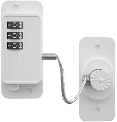 LISM-Kinderveiligheidsslot, koelkastslot, kindspecifiek zelfklevend vrieskastslot, combinatieslot met draaiknop, zwart, 1 stuk.