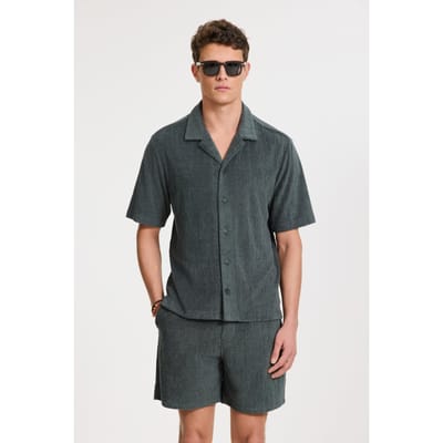 Shiwi Ted Short Sleeve Shirt Geo Sun Green Smokey Geo Sun Maat: S | Casual Overhemden Outlet | Heren | Groen