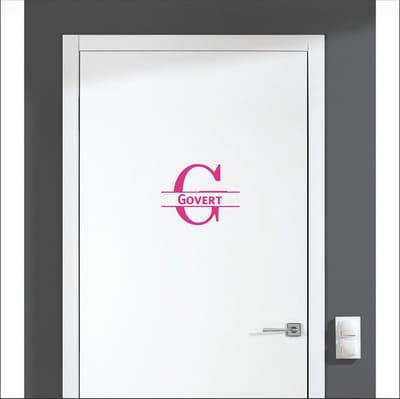 Deursticker Met Naam -  Govert - Roze