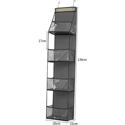 Sac Suspendu en Tissu Multifonctionnel pour Derrière la Porte Rangement Multicouche Sac Suspendu Organisateur Rangement gris