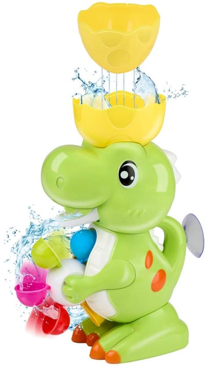Eddy Toys Dinosaurus Badspeelgoed - Waterspeelgoed met Waterrad en Zuignap - Baby Bad Speelgoed voor in Bad - Interactief Badspeelgoed Peuter