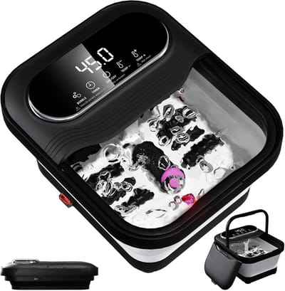 SNJY® Voetenbad - Voetbad Massage - Voetmassage Apparaat - 31L x 26B x 23.5H cm - Zwart/Wit