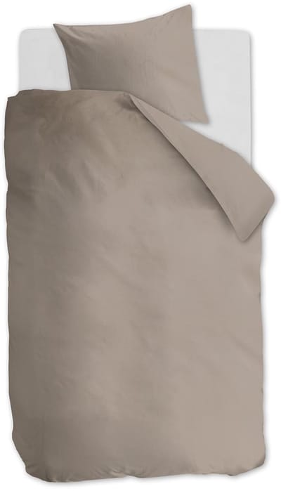 Ambiante Cotton Uni dekbedovertrek - Effen - Eenpersoons - 140x200/220 - Taupe