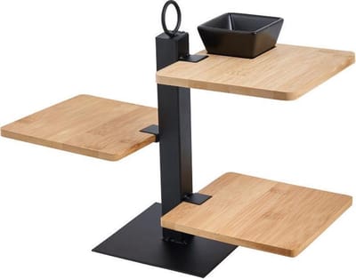 Conway Living® - Serveertoren - 3 bamboe planken - 27 x 20 x 20 cm - Etagere 3 Laags - De afmeting van de plankjes is: 14 x 19 x 1.5 cm