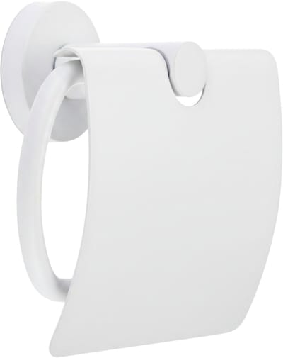 Toiletrolhouder met klep Wit - Wc Rol Houder met klep - Hangende Wc Rolhouder - RVS